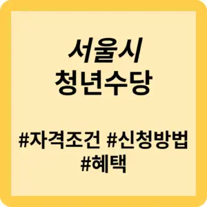 서울시 청년수당 신청 가이드, 기간 자격 신청방법